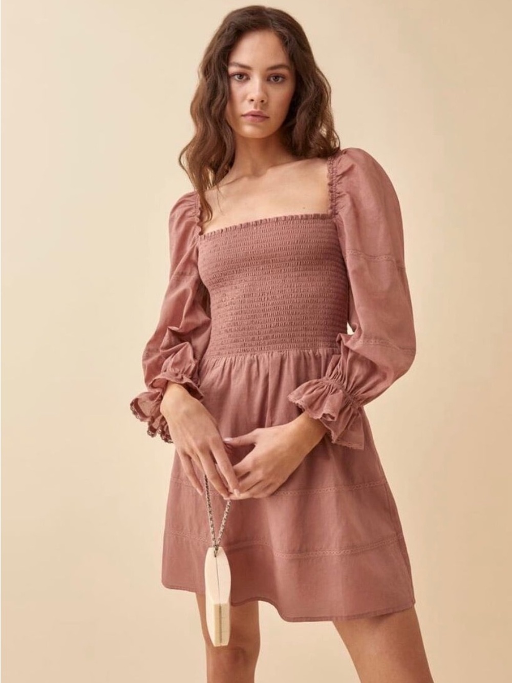REFORMATION Dunes Dress in Praline 6